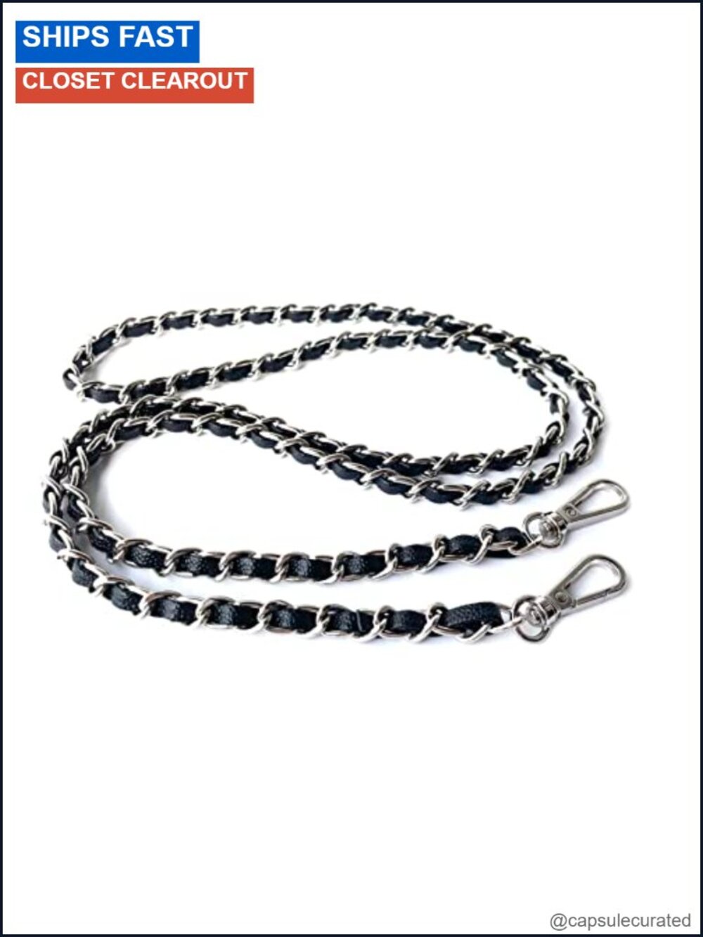 Caviar Leather Purse Chain Strap 8mm 48.4" Replacement Crossbody Handbag